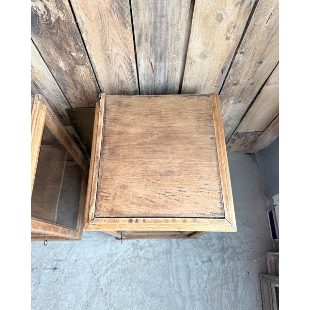 Small Art Deco Oak Display Cabinets, 1920s, Set of 2 For Sale - Image 12 of 18
