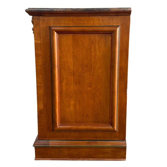 1980s Italian Renaissance Revival Carved 3-Drawer Chest With Marble Top by Pulaski For Sale - Image 9 of 13