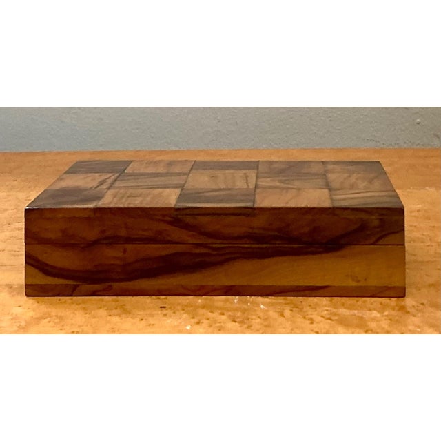 Vintage Checkered Wood Decorative Box For Sale - Image 17 of 18