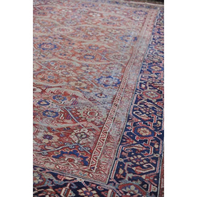 Antique Geometric Jagged Flower Pattern Rug 9.7 x 13 | Chairish