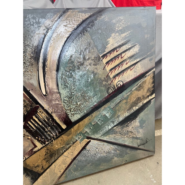 1960s 1960s Lee Reynolds Rare Mid Century Colorful Burst Abstract Oil on Canvas For Sale - Image 5 of 7