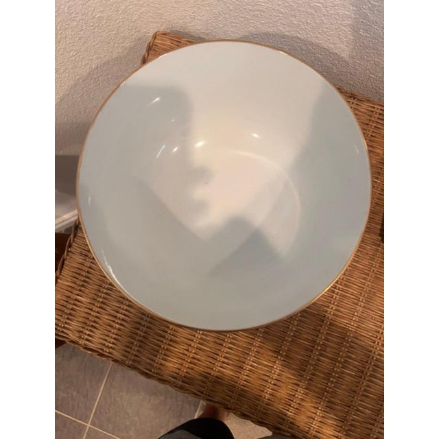 This is a vintage, hand-painted porcelain footed bowl specifically commissioned by the iconic luxury retailer Gump's. The...