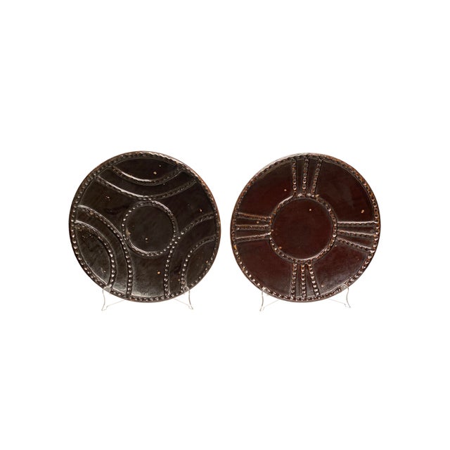 Mid-Century Modern A Set of Earthenware Castano Plates, Made by Formations For Sale - Image 3 of 10