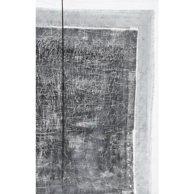 1990s Klaus Neuper, Klaus Neuper, 1999, große Mischtechnik (Diptychon) "Porta", Informel, Mixed Media on Canvas For Sale - Image 5 of 12