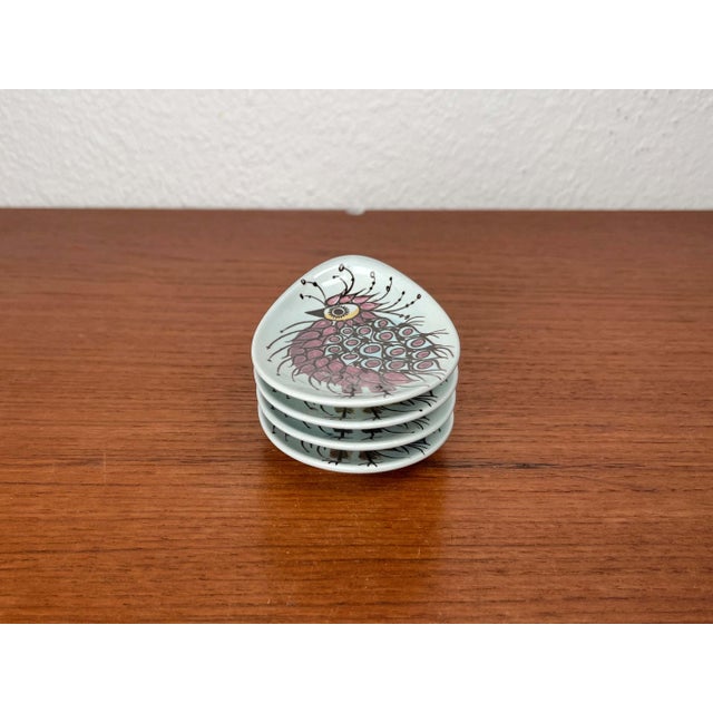 Mid-Century Modern Danish Small Oyster or Sauce Plates by Beth Breyen for Royal Copenhagen, Set of 4 For Sale - Image 17 of 18