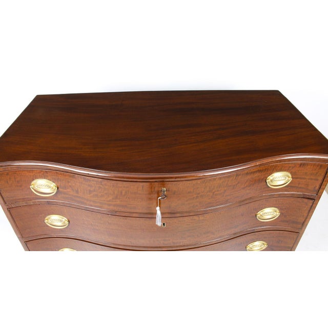 Antique George III Serpentine Flame Mahogany Chest Drawers, 18th Century For Sale - Image 3 of 15