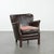Dark Brown Armchair in Cowhide with a Reversible Kelim Seat Cushion For Sale - Image 17 of 17