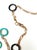 14k Yellow Gold Italian Onyx & Turquoise Circle Necklace 21" Length For Sale - Image 10 of 14