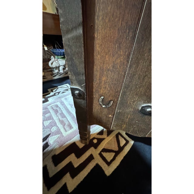 Brown Antique Monterey Desk 30s Signed For Sale - Image 8 of 12