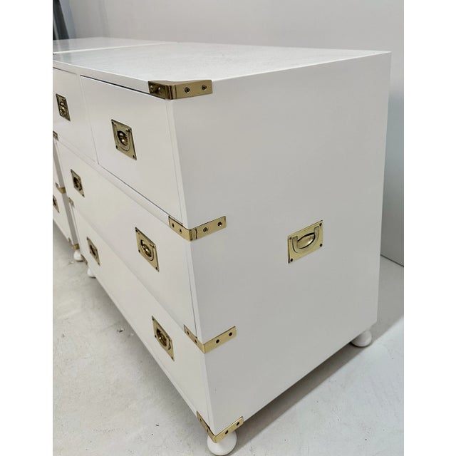 Pair Campaign Style Chests, Usa C 1920s For Sale - Image 4 of 9