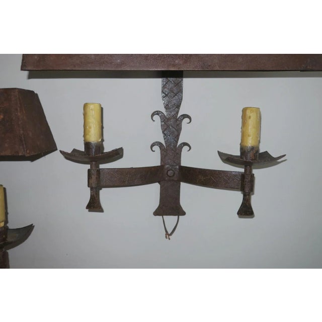 Mid-Century Modern Brutalist Patinated Iron Wall Lights, 1960s, Set of 2 For Sale - Image 4 of 10