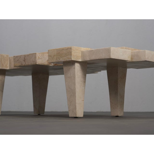 Architectural Travertine Coffee Table, Belgium, 1970s For Sale - Image 9 of 10