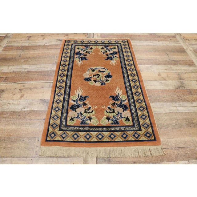 Antique Chinese Five Claw Dragon Pictorial Rug, 03'00 X 05'01 For Sale - Image 9 of 11