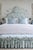 A refined pair of 20” x 20” blue‑gray bouclé pillow covers featuring a soft, nubby looped texture and smooth hidden...