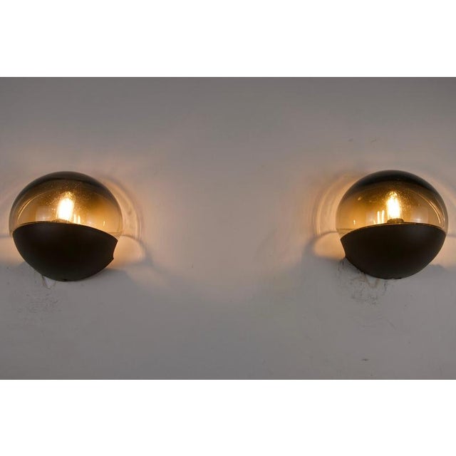 Mid-Century Wall Lamps in Glass and Plastic from Hillebrand, Germany, 1970s For Sale - Image 6 of 9