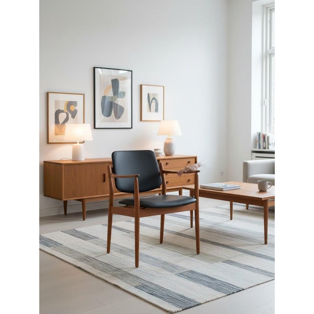 Mid-Century Modern Armchair in Teak and Leather by Arne Vodder for France & Son, 1950s For Sale - Image 3 of 16