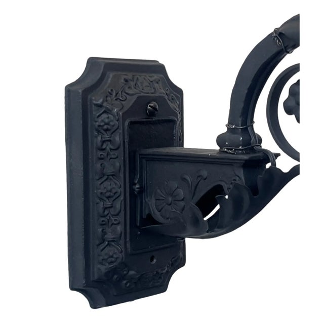 1920s Spanish Revival Wrought Iron Exterior Lantern Sconce For Sale In Austin - Image 6 of 6