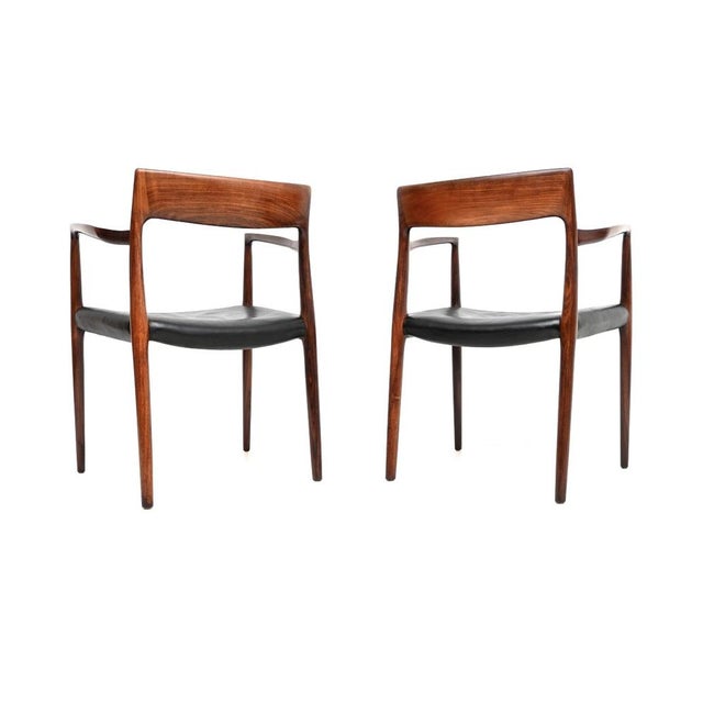 Vintage Danish Model 57 Chairs by Niels Otto Møller, 1960s, Set of 2 For Sale - Image 4 of 11