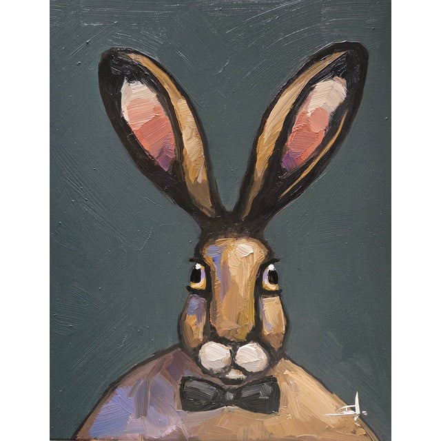 Hare Portrait Oil Painting by Vivek Mandalia For Sale