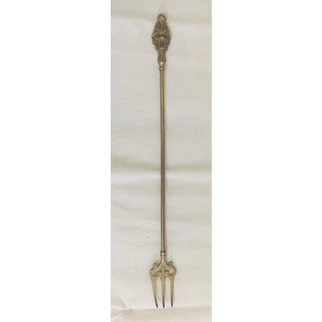 Brass and Iron Hand Made Fireplace Tool Set With Stand For Sale In Denver - Image 6 of 13