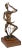 Mid-Century Gold and Black Brutalist Drummer Figurine Sculpture on Wood Pedestal For Sale