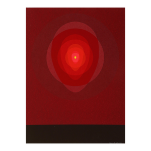 Clarence Holbrook Carter Red Mandala, Op Art Silkscreen by Clarence Carter 1969 1969