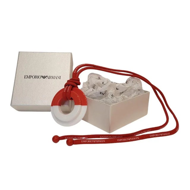 Type: Necklace Material: Resin, cord Brand: Emporio Armani Style: Contemporary Period: 2010s Country of origin: Italy Good...