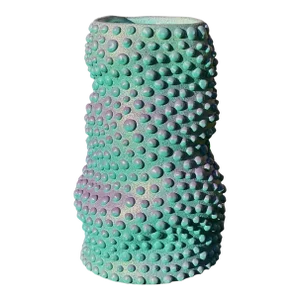 Teal and Purple Wavy Organic Dot Ombre Vase