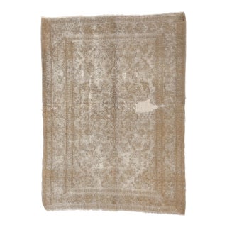 Mid 20th Century Distressed Faded Vintage Persian Rug, 03'03 X 04'05 For Sale