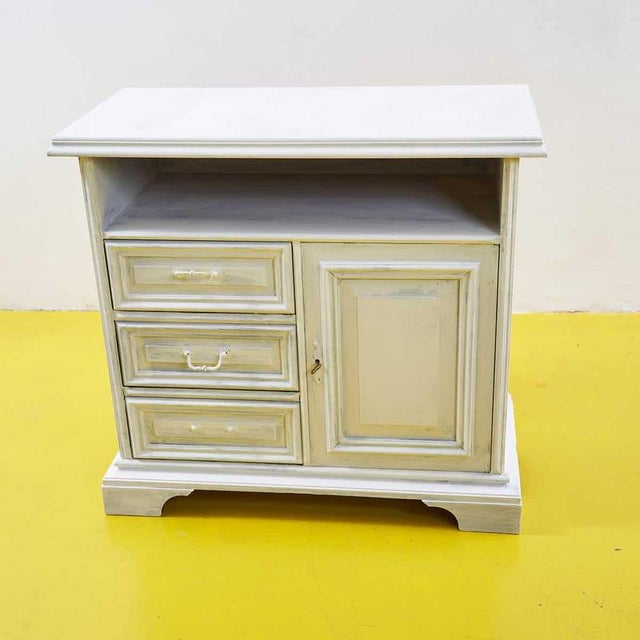 Brown Small White Wooden Sideboard For Sale - Image 8 of 8