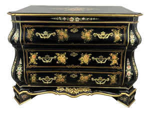 Vintage French Style Painted Floral Chest of 3 Drawers