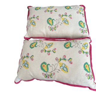 Kit Kemp With Andrew Martin Psycho Sprig Rectangular Cushions For Sale