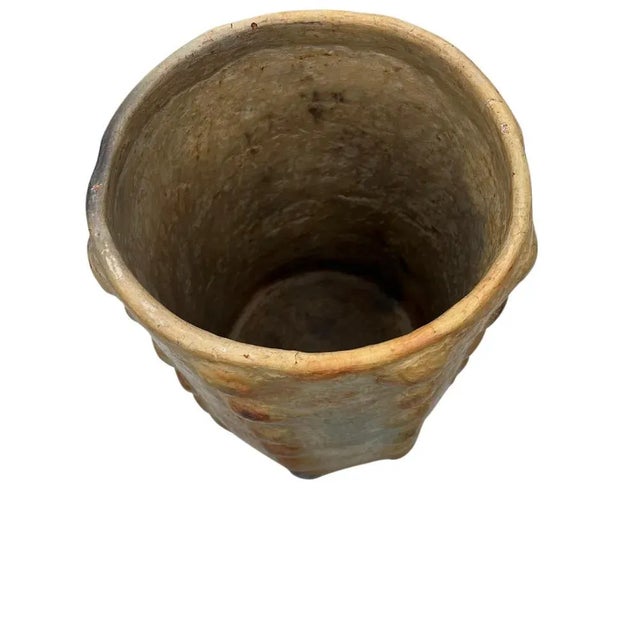 2010s Sejnane Cylindrical Clay Bumpy Vessel - Light Large For Sale - Image 5 of 5