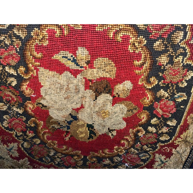 Late 19th Century Late 19th Century Victorian Walnut Fire Screen With Needlepoint Front Adjustable Mechanism Tripod Base For Sale - Image 5 of 12