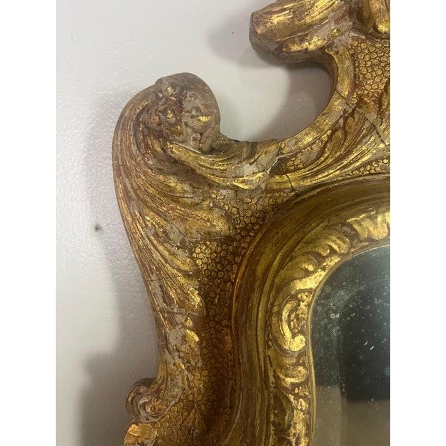 19th Century 19th C. Italian Baroque Style Gilt Wood Mirror For Sale - Image 5 of 12