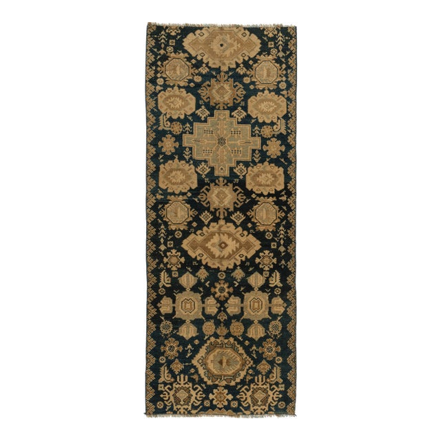 Antique Circa 1920 Blue Malayer Hand Knotted Rug 2'8 X 6'10 For Sale