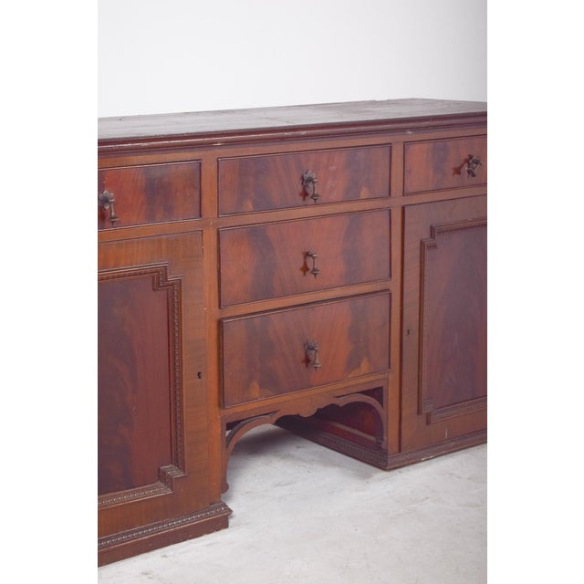 Antique English Sideboard with Two Doors and Five Drawers, 1920s For Sale - Image 6 of 10