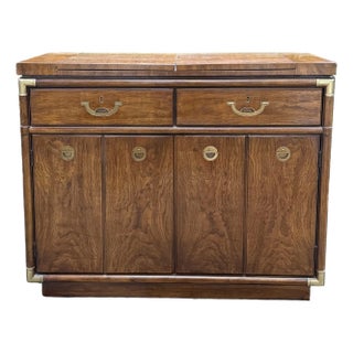 Vintage Drexel Heritage “Accolade” Campaign Flip Top Server For Sale