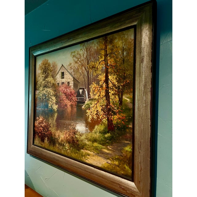 Early 20th Century Autumn Landscape Oil on Canvas by Robert Wood For Sale - Image 5 of 11