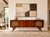 Long + Low Mid Century Modern Walnut and Cane Credenza | Sculptural Kagan Style Wishbone Leg Sideboard, C. 1960's For Sale - Image 14 of 15