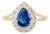 14k Two-Tone Gold 1.17ct Blue Sapphire & Diamond Vintage Ring Size 7 For Sale