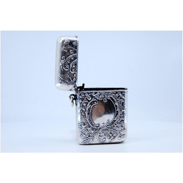 Silver Matchbox Embossed with Plant Motifs For Sale - Image 6 of 10