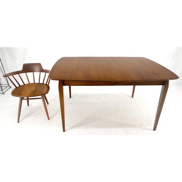 Walnut Danish Mid Century Modern Tapered Leg 2 Boards 58" Long Dining Table MINT For Sale - Image 14 of 14