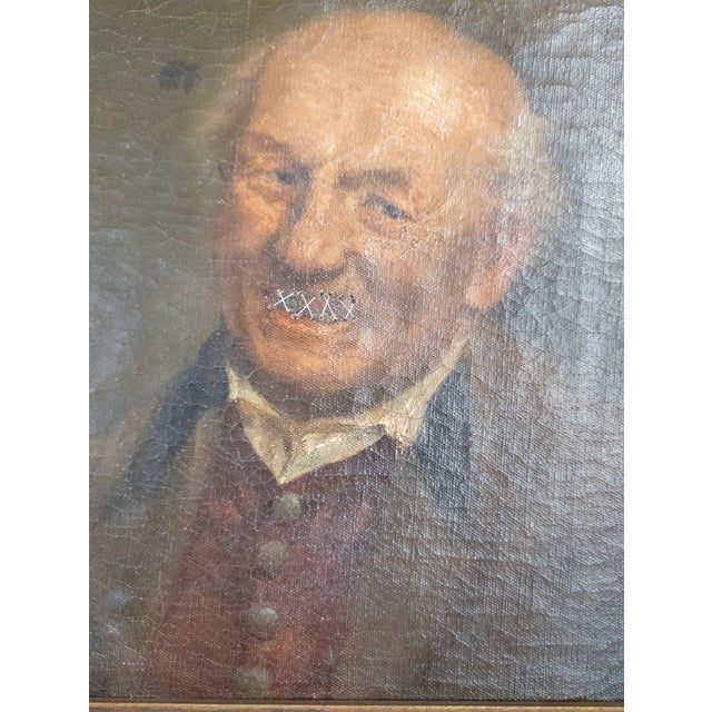 19th Century Pair of Portraits of Husband and Wife "Marital Bliss" For Sale - Image 11 of 18