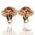 Vintage Gia Certified 14k Yellow Gold Natural Coral Earrings With Omega Back, Pair For Sale - Image 9 of 13