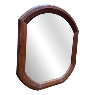 Beveled Octagonal Mirror in Mahogany-Stained Wooden Frame, 1890s For Sale