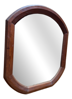 Beveled Octagonal Mirror in Mahogany-Stained Wooden Frame, 1890s