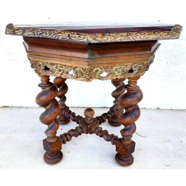 Antique French Table Louis XIII Octagonal Barley Twist 1800s For Sale - Image 13 of 13