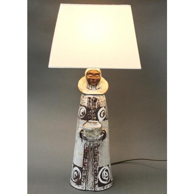1970s French Ceramic Table Lamp by Albert Thiry, 1970s For Sale - Image 5 of 18