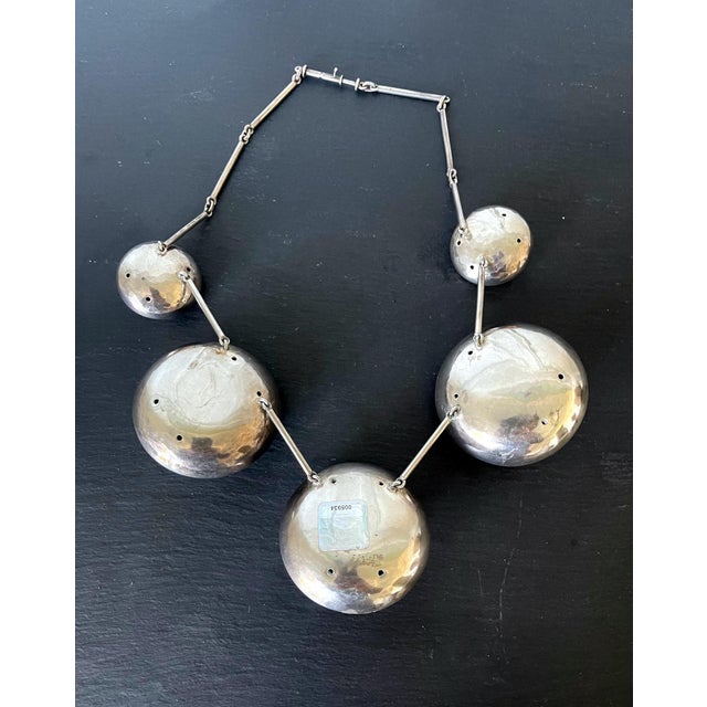 1960s Vintage Sculptural Silver Necklace by Graziella Laffi For Sale - Image 5 of 12